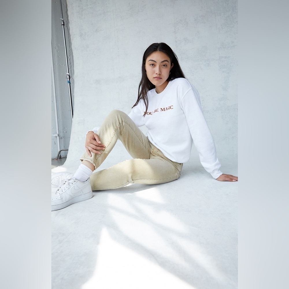 Pacsun Mom Jeans cream tan‎ jeans size 28